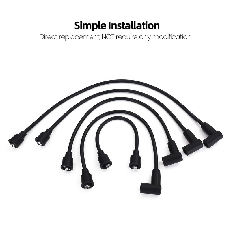 Creative.C New Spark Plug Wires Set 325951R1 352951R91 Replacement for Case-IH Tractor Models A B C H M BN 300 350 400,Compatible with Case/International Case IH Farmall Super A B BN Fi - Image 2